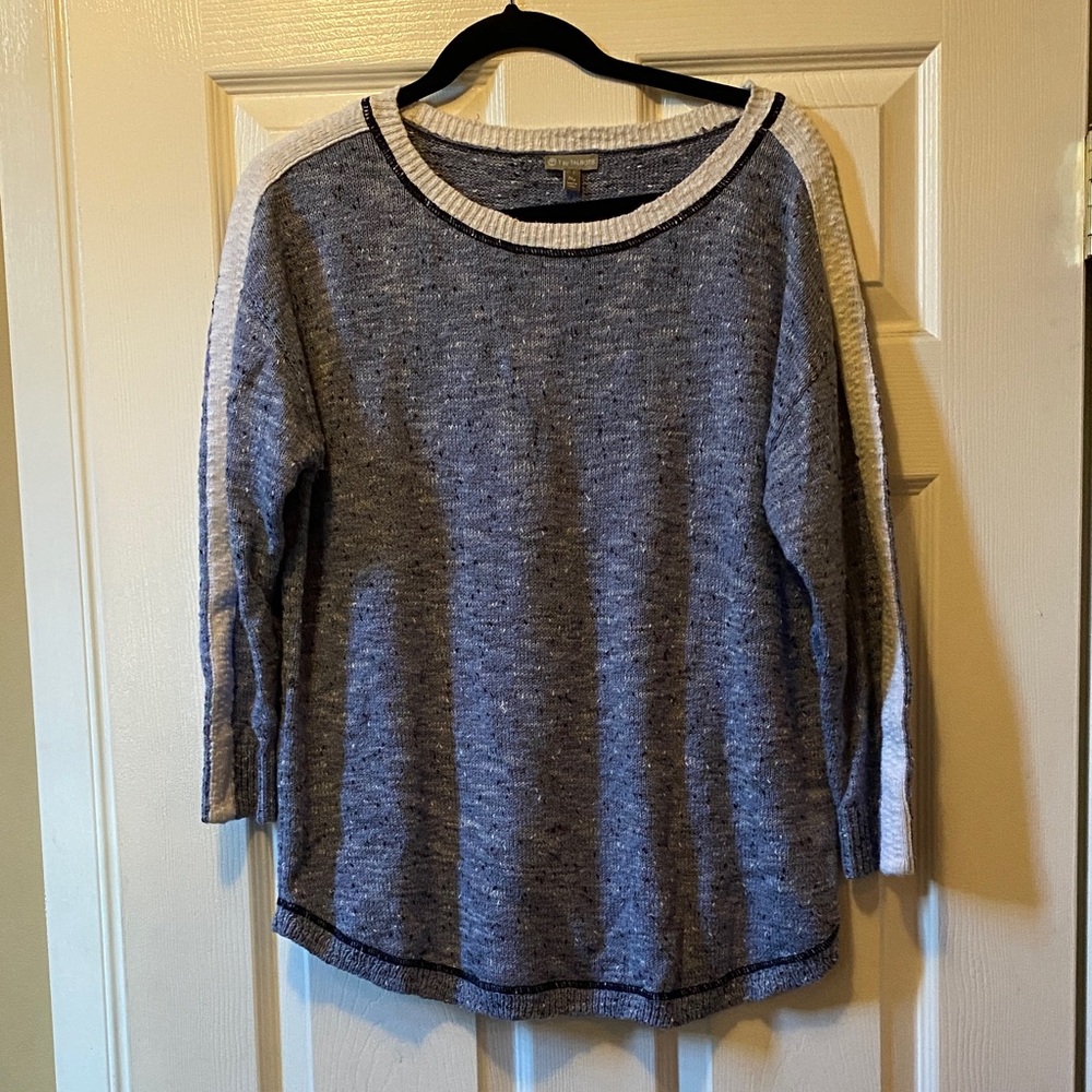 Talbots Blue and White Women's Sweater